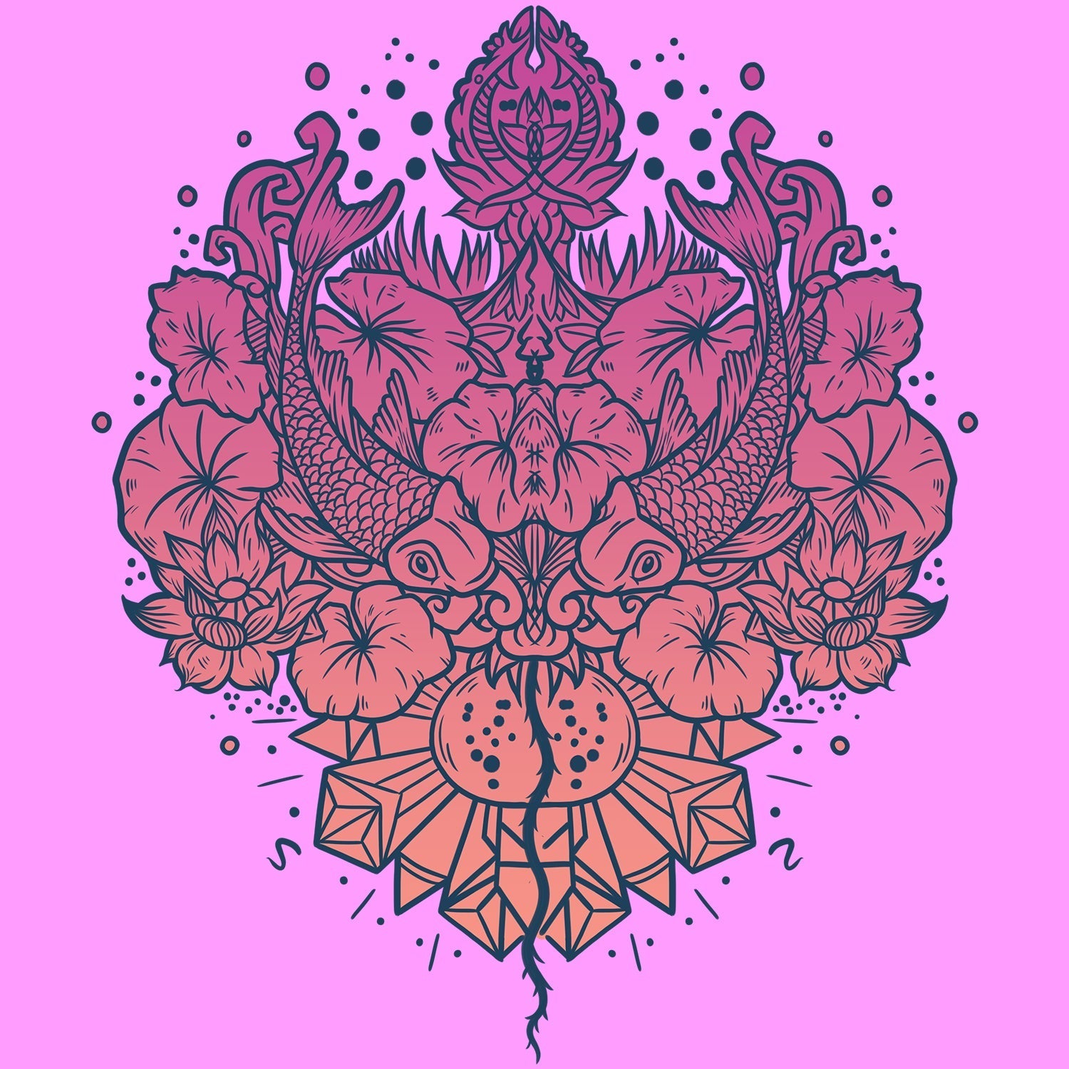 Fish Mandala Kids Hoodie