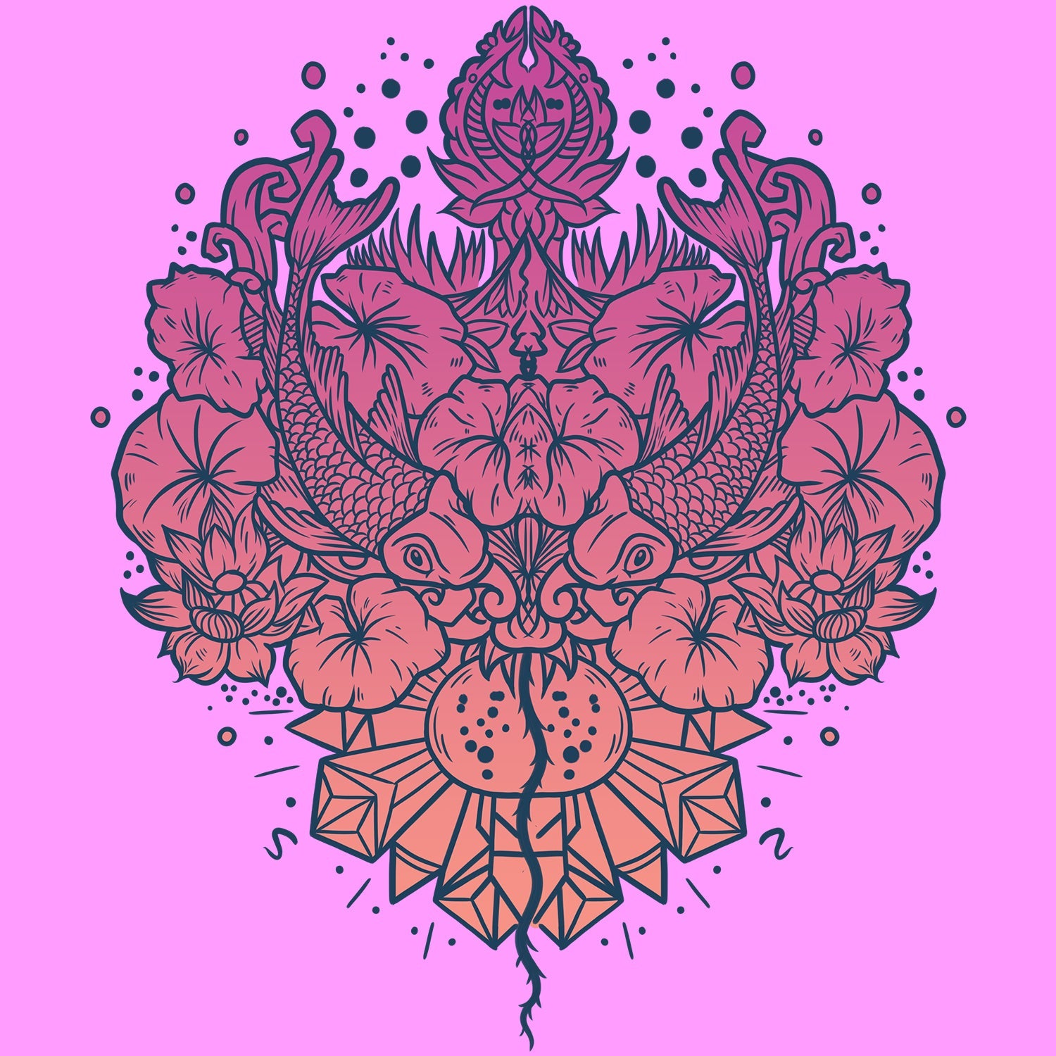 Fish Mandala Kids T Shirt