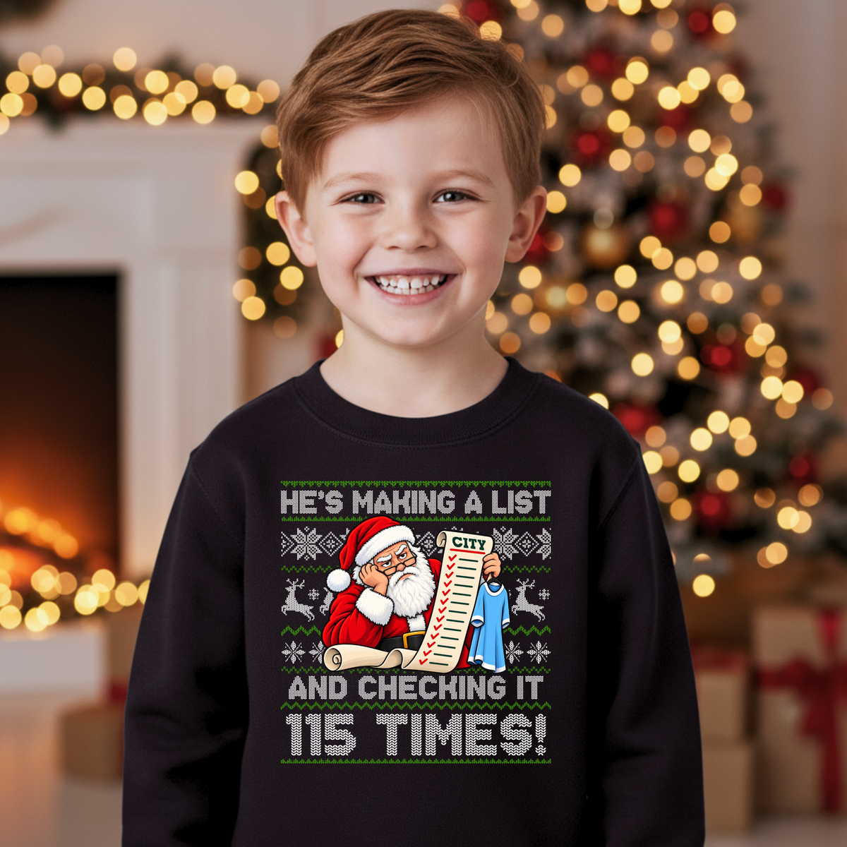 HE'S MAKING A LIST AND CHECKING IT 115 TIMES