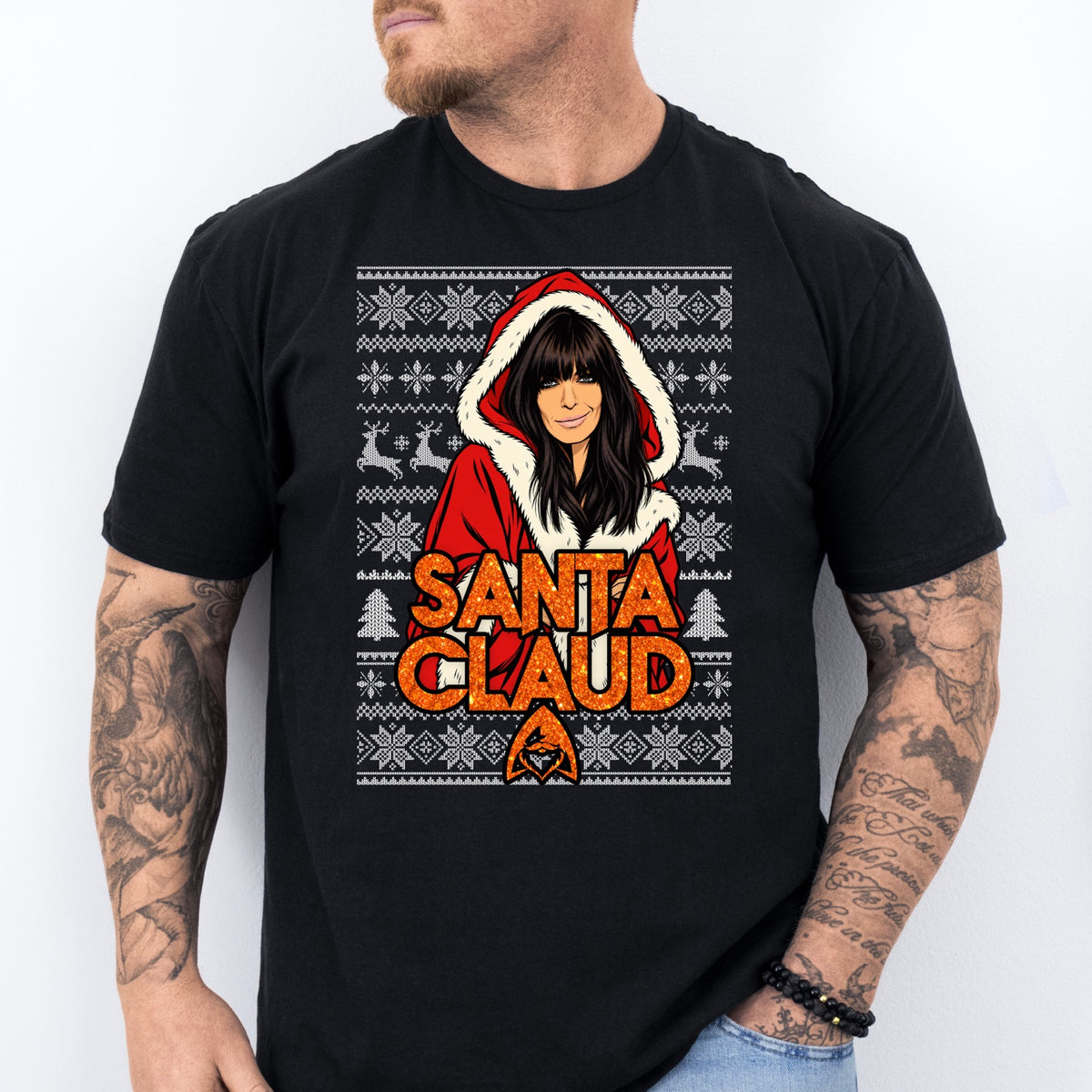 SANTA CLAUD male black T-shirt mockup