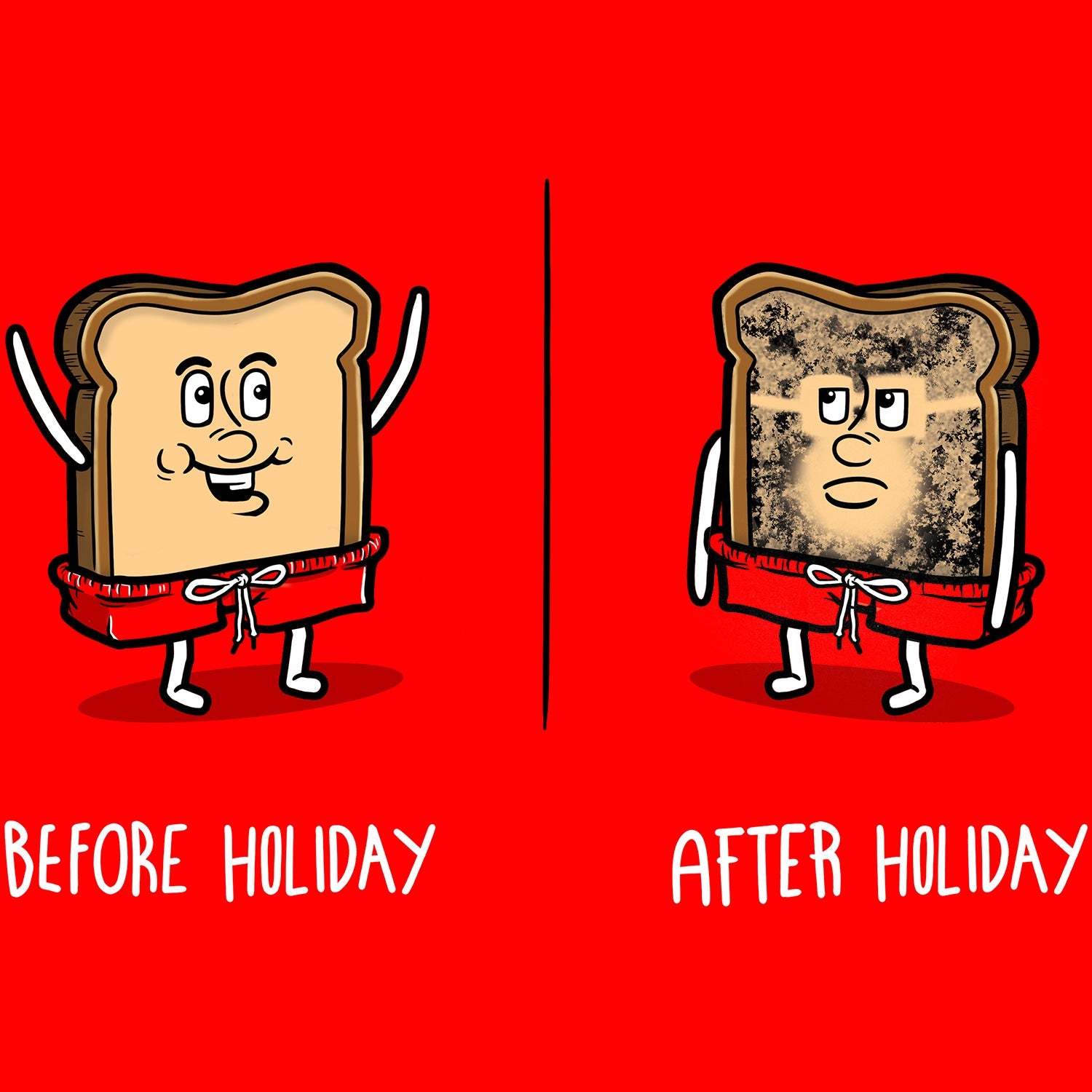 Toast Before/After Holiday T Shirt