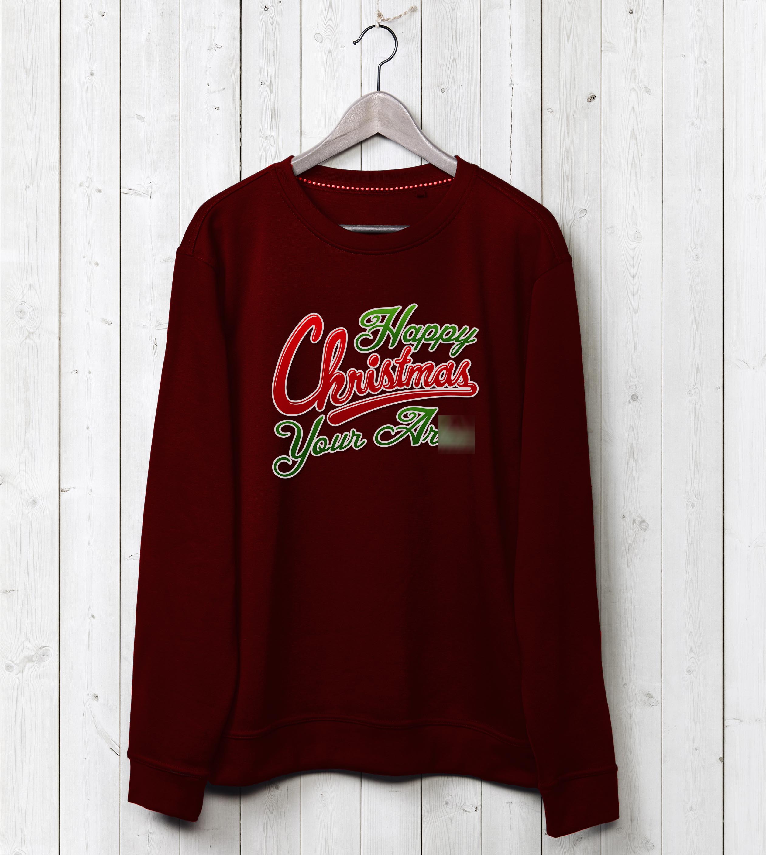 Happy Christmas You A*se Sweatshirt - Burgundy