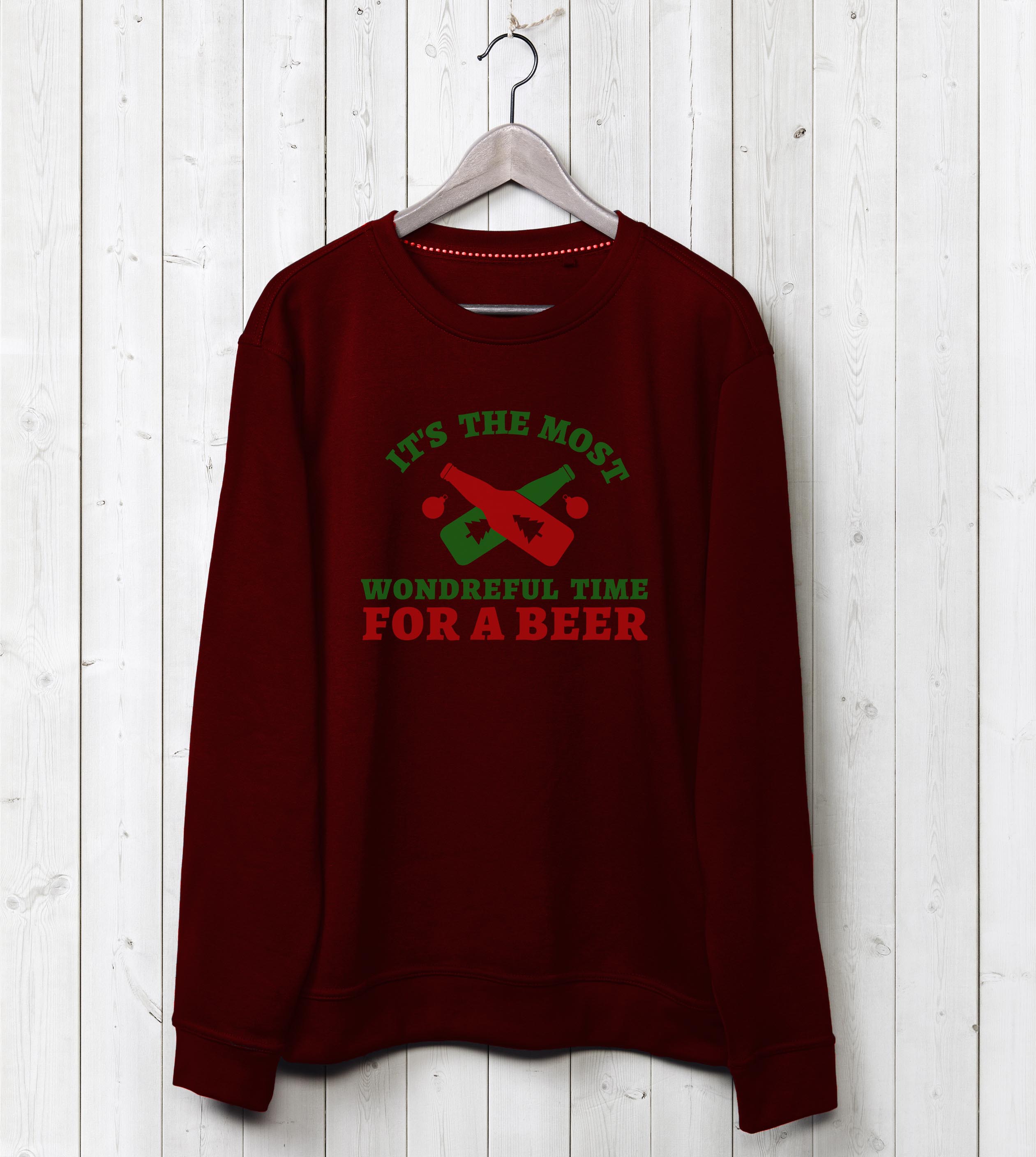 For A Beer Sweatshirt - Burgundy