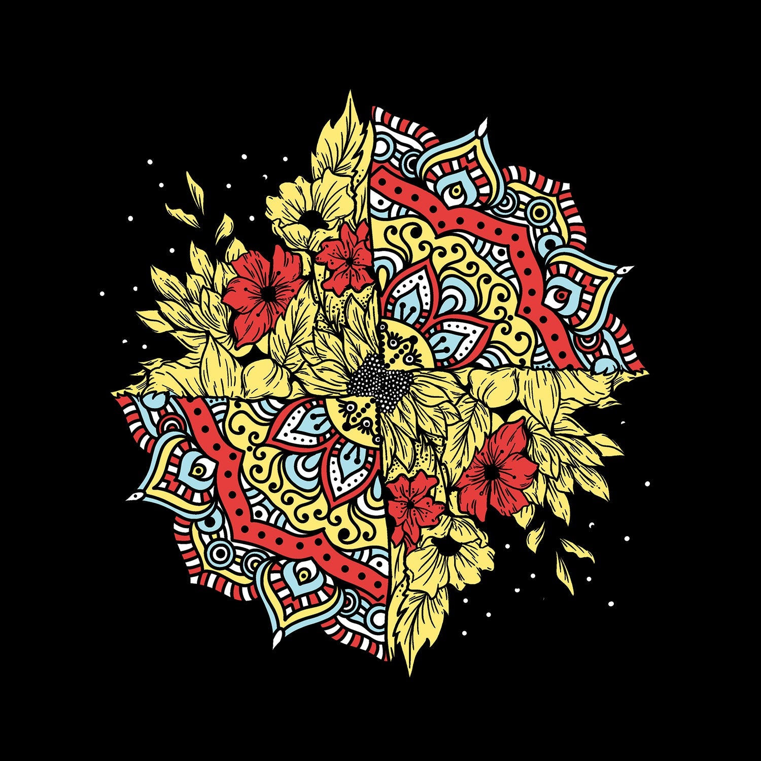 Flower Mandala Kids T Shirt