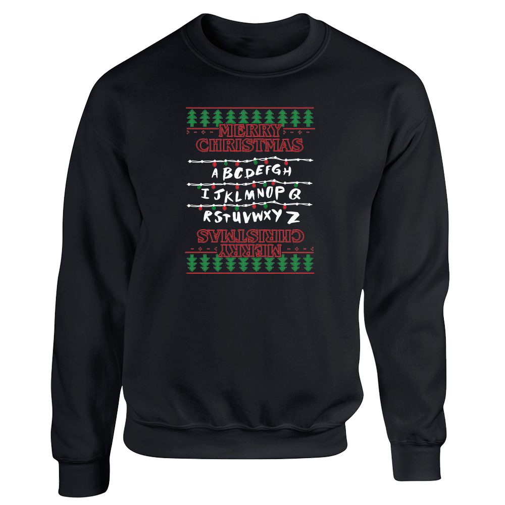 Stranger Alphabet Lights Merry Christmas - Sweater