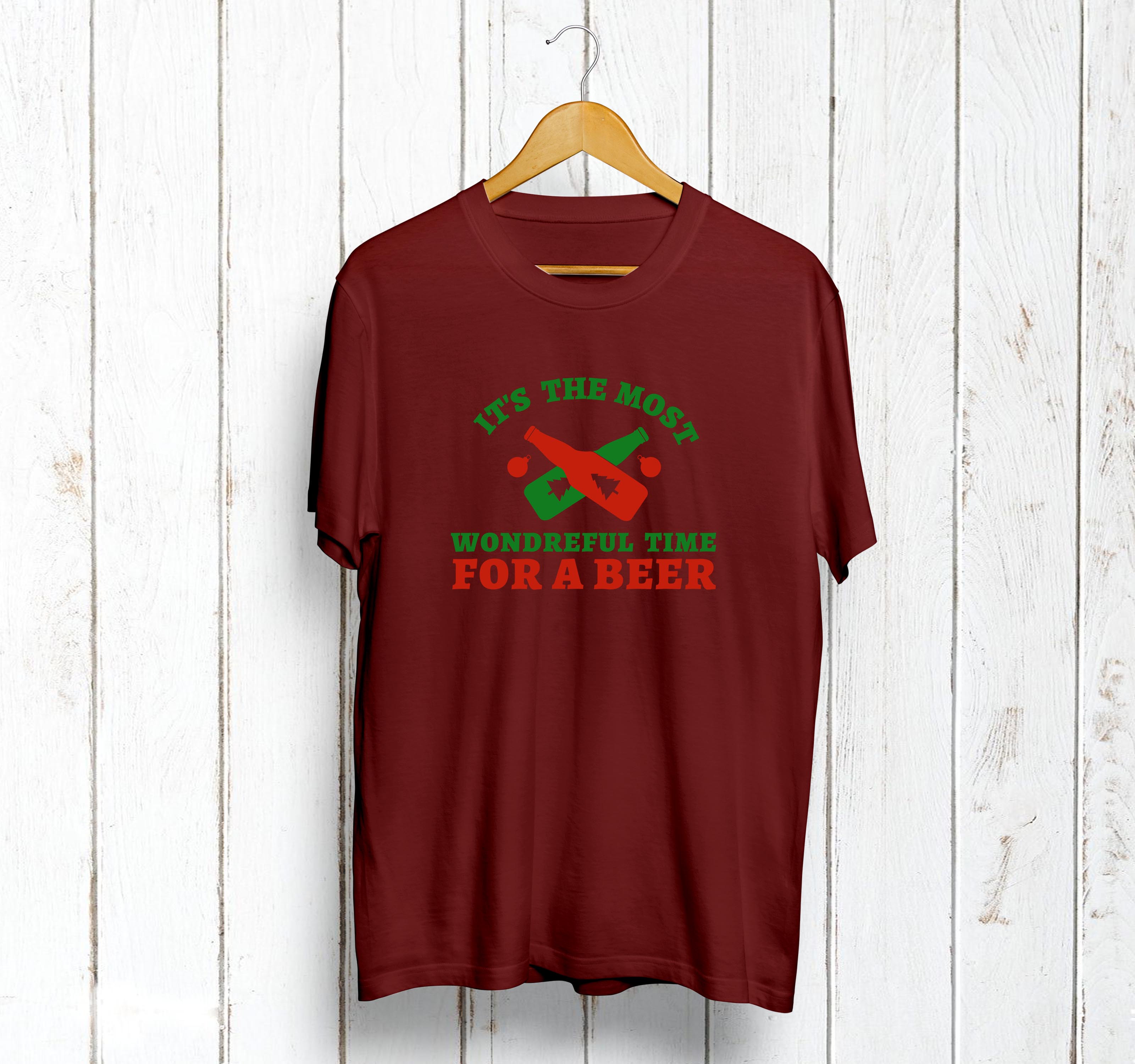 For A Beer T-Shirt - Burgundy