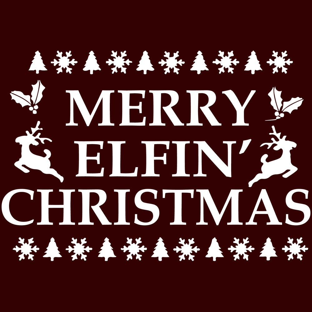 Merry Elfin' Christmas T-Shirt - Burgundy